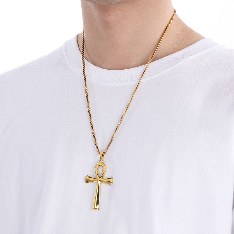 Women Accessories Bd - Collar con Colgante de Cruz Pulido