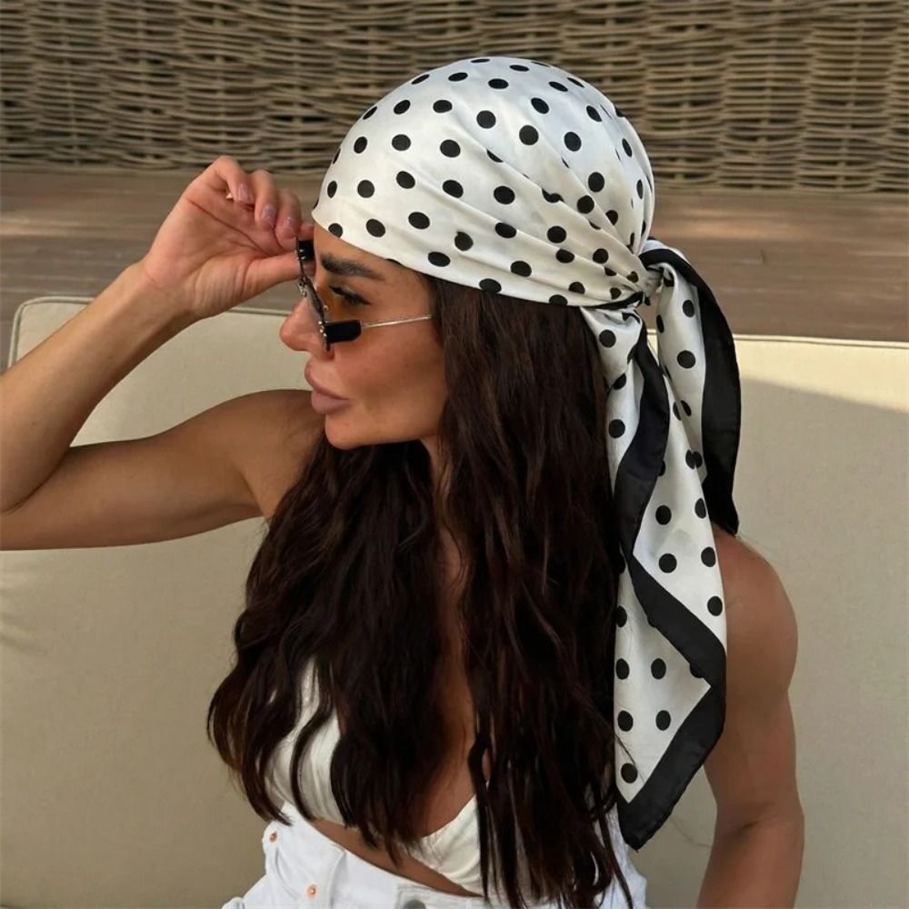 Women'S Korean Accessories - Elegante pañuelo estampado con puntos, pañuelo