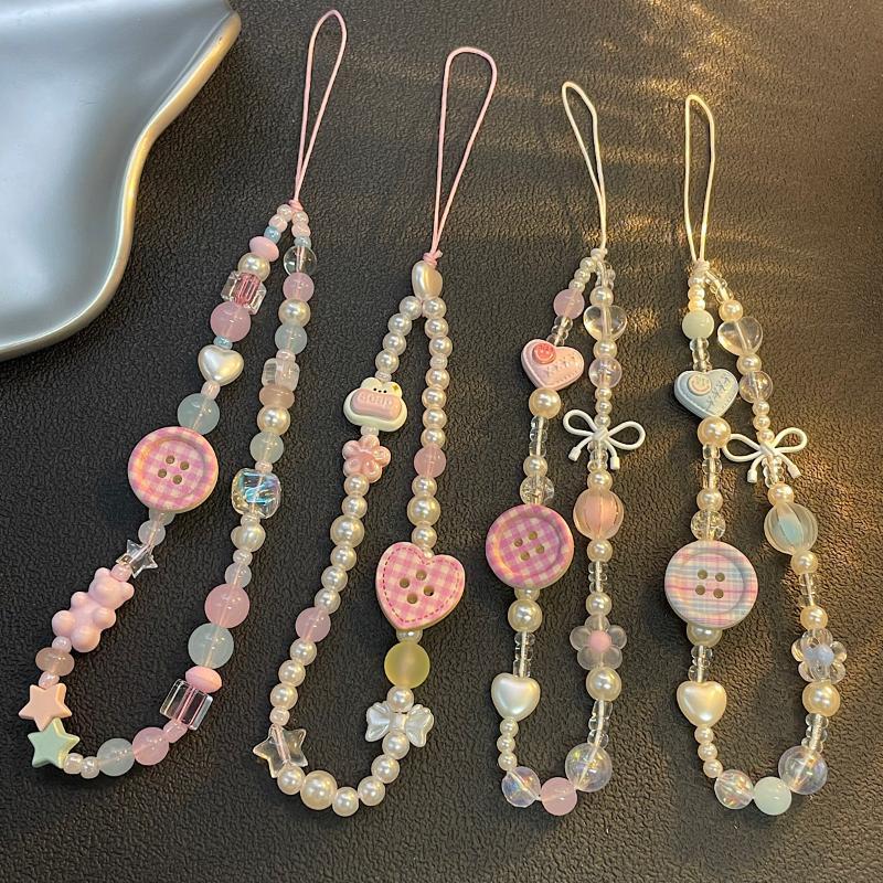 Women'S Korean Accessories - Lindo Cordón para Teléfono con Botones