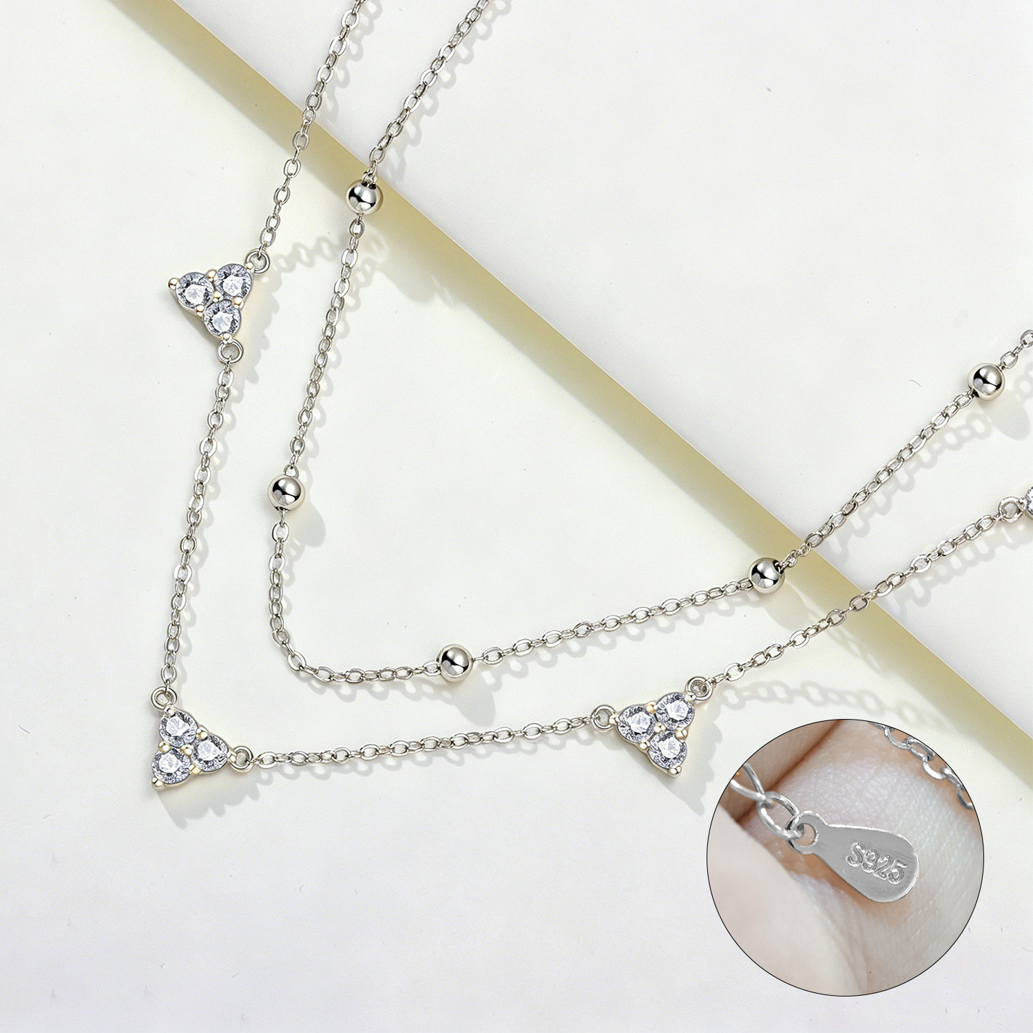PANPOKI925 Collar de plata de  - Layered Necklace Set reseña y precio