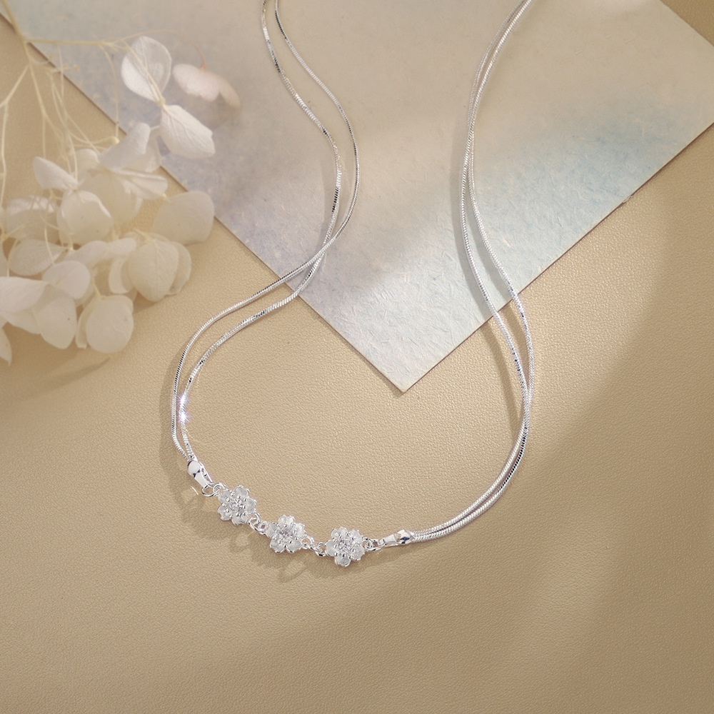 Collar de Plata de Ley 925 con - Layered Necklace Set reseña y precio