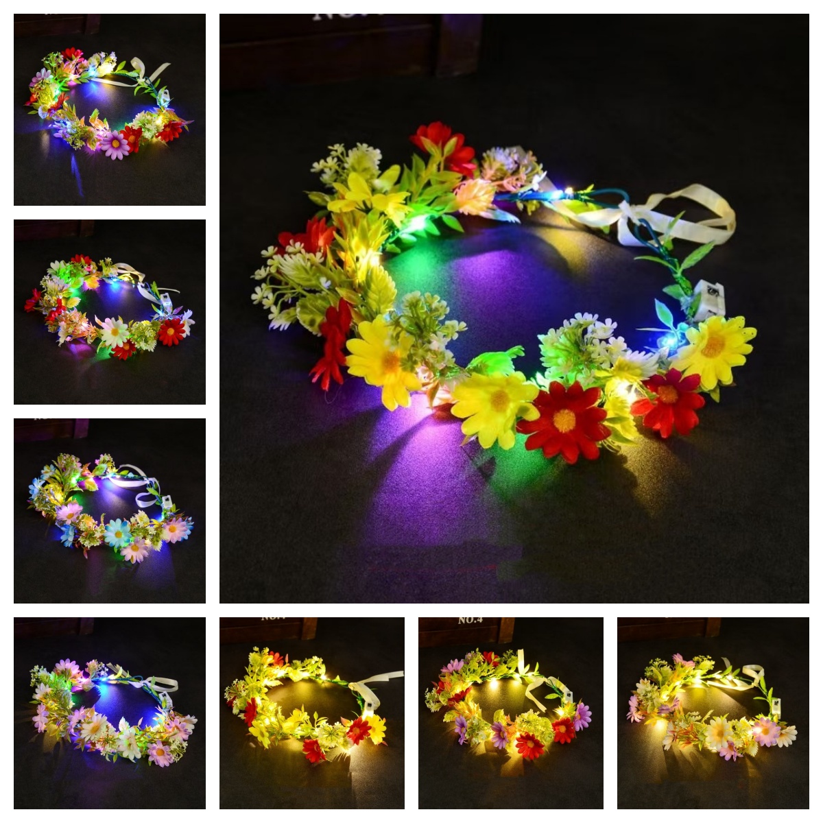 Corona de flores con luz LED,  - Women Accessories Photos reseña y precio
